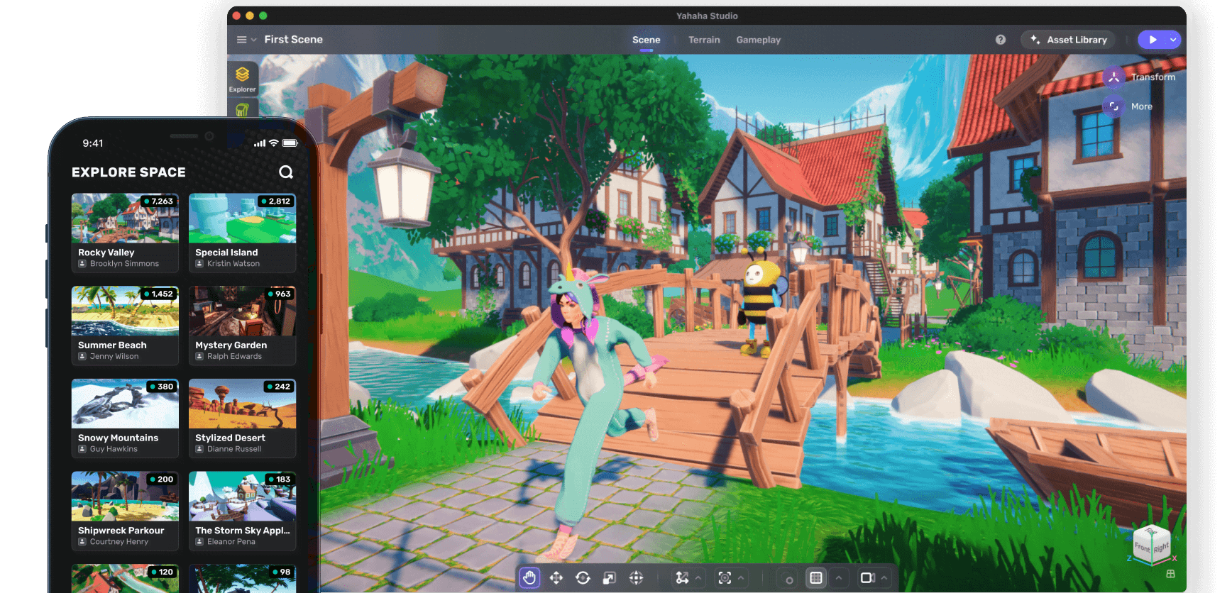 YAHAHA is a 3D creation free platfom, enables users to creat multiplayer games and scence without coding, design and devolping uniqe own metaverse.